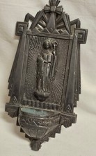 Weihwassergefäß Antike Weihwasserbecken Metall France Lourdes