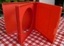 Doppel Schachtel Aufbewahrungs Box f. Musik Tonbänder CDs Kassetten in Rot + NEU