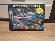 Star Line Puzzle Neu 1997 Ravensburger Wale 1000 Teile Leuchtet im Dunkeln Meer