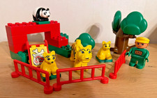 Lego Duplo Zoo Tigergehege 2664 Tigerfamilie+Panda+Gehege+Tierpfleger von 1990