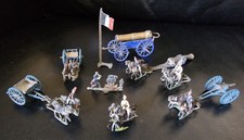 Sehr alte Bleifiguren Zinnfiguren bemalt * Miliär Pferdegespanne * vollplastisch