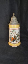 Alter Bierkrug Mit Zinndeckel