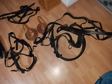 Einspänner-Kutschgeschirr komplett Leder Warmblut schwarz / braun