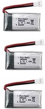 3er Set LiPo Akku 3.7V 380mAh für Hubsan X4, Syma X11, HS170 Drohnen