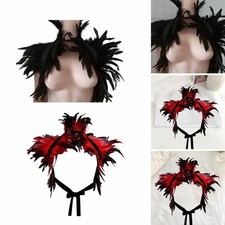 Feder Schulterjacke Schal Falsche Kragen Schulter Wickel Umhang Gothic