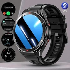 Smartwatch Herren GPS 5ATM Wasserdicht 480mAh Barometer Kompass 24/7 Pulsmesser