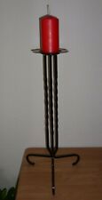 Vintage Kerzenständer 50cm Gusseisen Schmiedeeisen emailliert mit Kerze , TOP