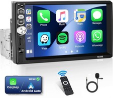 1Din Autoradio mit 7 Zoll Bildschirm Apple CarPlay Bluetooth USB FM Radio TF AUX