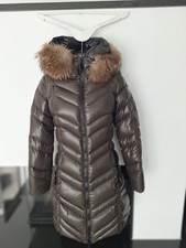 Moncler Damen Daunenmantel Jacke Echter Pelz Kaputze Khaki  Gr. 0/34/XS
