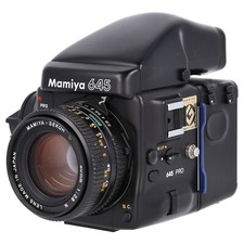 Mamiya 645 PRO mit Sekor C 80mm 2.8 N 120 Film Back Prismensucher Kurbel