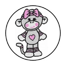 Aufkleber Mädchen Socken-Affe