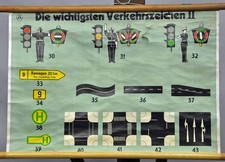 Schulwandkarte Lehrtafel Rollbild Poster Verkehrszeichen Schilder Ampel 