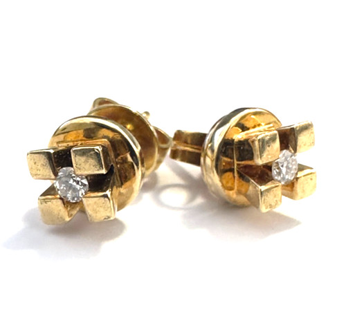 Brillantohrstecker rund - , +