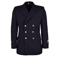 Original Deutsche Marine Offiziersjacke Dunkelblau Doppelreiher Uniform