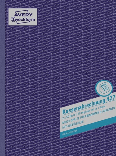 Zweckform kassenabrechnung - 1x,