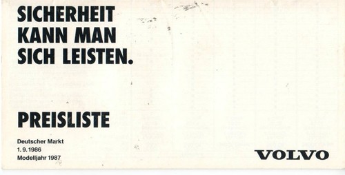 Volvo preisliste modelljahr - volvo,