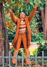 Wildleder Winterhose Hose Schlaghose Damen 34 Braun Camel Beige XS Boho Ethno 36