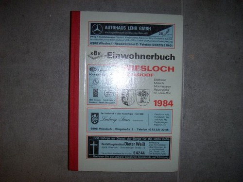 Wiesloch einwohnerbuch - wiesloch,,