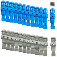 Kicker Set 2x(11+2Reserve) Weiß Blaue Orig 16mm Löwen Kickerfiguren +Schrauben 