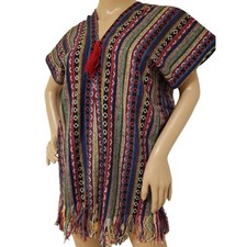 Gheri Hoodie ärmellos, Baja Poncho Hippie Überwurf Nepal Ethno Oberteil