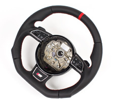 TAUSCH Tuning Abgeflacht Lederlenkrad S-Line für AUDi A1 A6 A7 A8 DSG ROTE RING