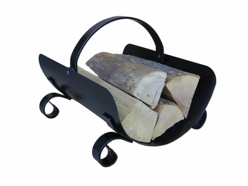 Holzkorb schmiedeeisen schwarz - schmiedeeisen,