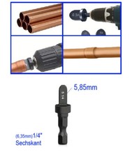 5,85mm Kupferrohr Aufweiter 1/4" Bit für Akkuschrauber