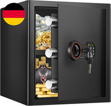 45L Großer Safe Tresor Für Zuhause, Feuerfester Tresor Mit Schlüssel, Sensor-Lic