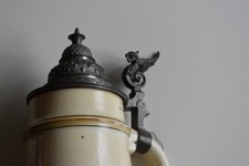 Reservistenkrug,Reservistenkrug mit Zinndeckel,Bierkrug alt,Maßkrug 1,0