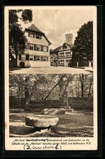 AK Fürth i. Bay., Alte Veste, Schwedentisch und Gedenkstein an die Schlacht um  