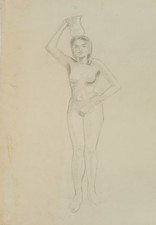 Stehender weiblicher Akt mit