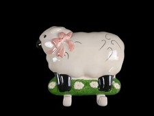 Vintage Keramik Handtuchhalter Küche Haken - Schaf - 20x20 cm - 1980er