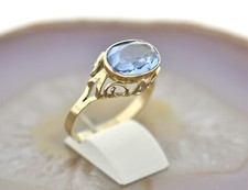 Vintage- Damenring, 333/8k Gold, mit Spinell, ca. 3 Gramm, RG 60/19