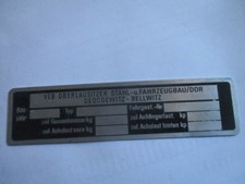 Nameplate s39 sign IFA GDR VEB