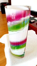 Große schwere Glas Vase -
