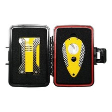 Myon Zigarrenset Carbon / Gelb, Jet Feuerzeug und Cutter, nachfüllbar