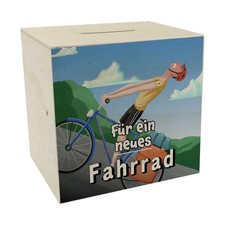 Spardose aus Holz mit lustigem