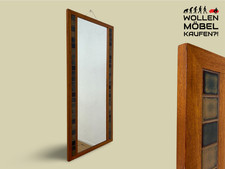 WMK I Schöner großer skandinavischer Wandspiegel mit Holzrahmen in Teak und kuns