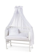 WALDIN Baby Beistellbett,Wiege,Babybett,weiß lackiert,große Liegefläche 90x55cm!