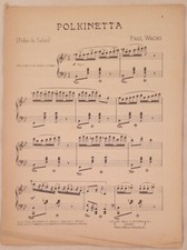 Paul Wachs Polkinetta Polka De Salon Ricordi Musik Klavier Piano Notenständer