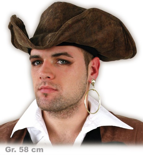 Piratenhut dreispitzhut braun - piratenhut,