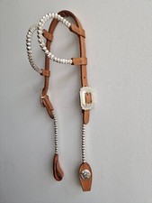 Western Show Trense Einohr Zweiohr Hell Hellbraun Braun Silber Westerntrense