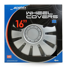 4x Radzierblende 16 Zoll ABS Silber 2-fach Lackiert PETEX  Silverstone Neu