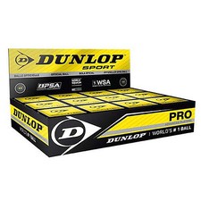 12 Dunlop Pro Squashbälle - doppelt gelber Punkt - Squashball - DSQV-Ligaball
