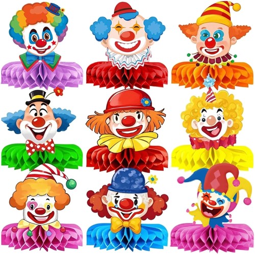 Bunte clown tischdeko - bunte,