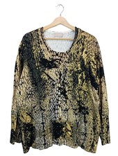 OVANTI Strick Twin Set Damen Twin Set Gr. DE 48 blassgelb-schwarz Casual-Look