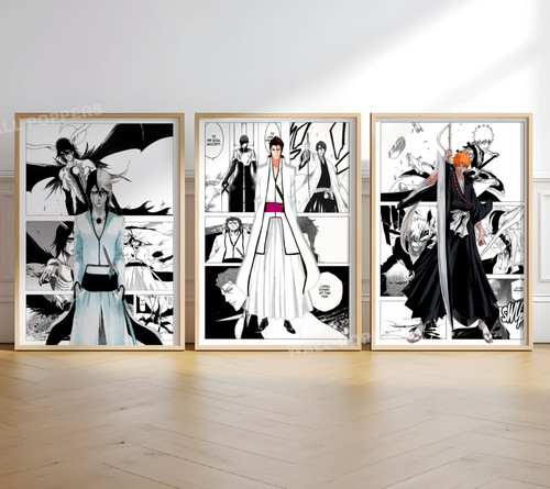 Bleach poster 3er - set, leinwand