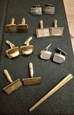 Manschettenknöpfe Anstecknadel 60er Jahre Goldfarben Antiquität Konvolut Schmuck