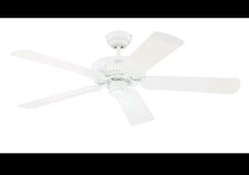 Deckenventilator mit Zugschalter Decken Lüfter ohne Lampe Monarch Weiß 122 cm 
