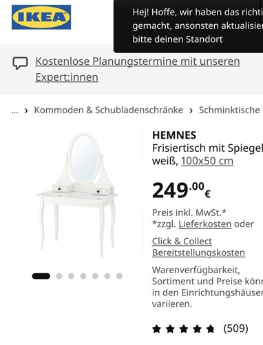 Ikea hemnes schminktisch - schminktisch, weiß